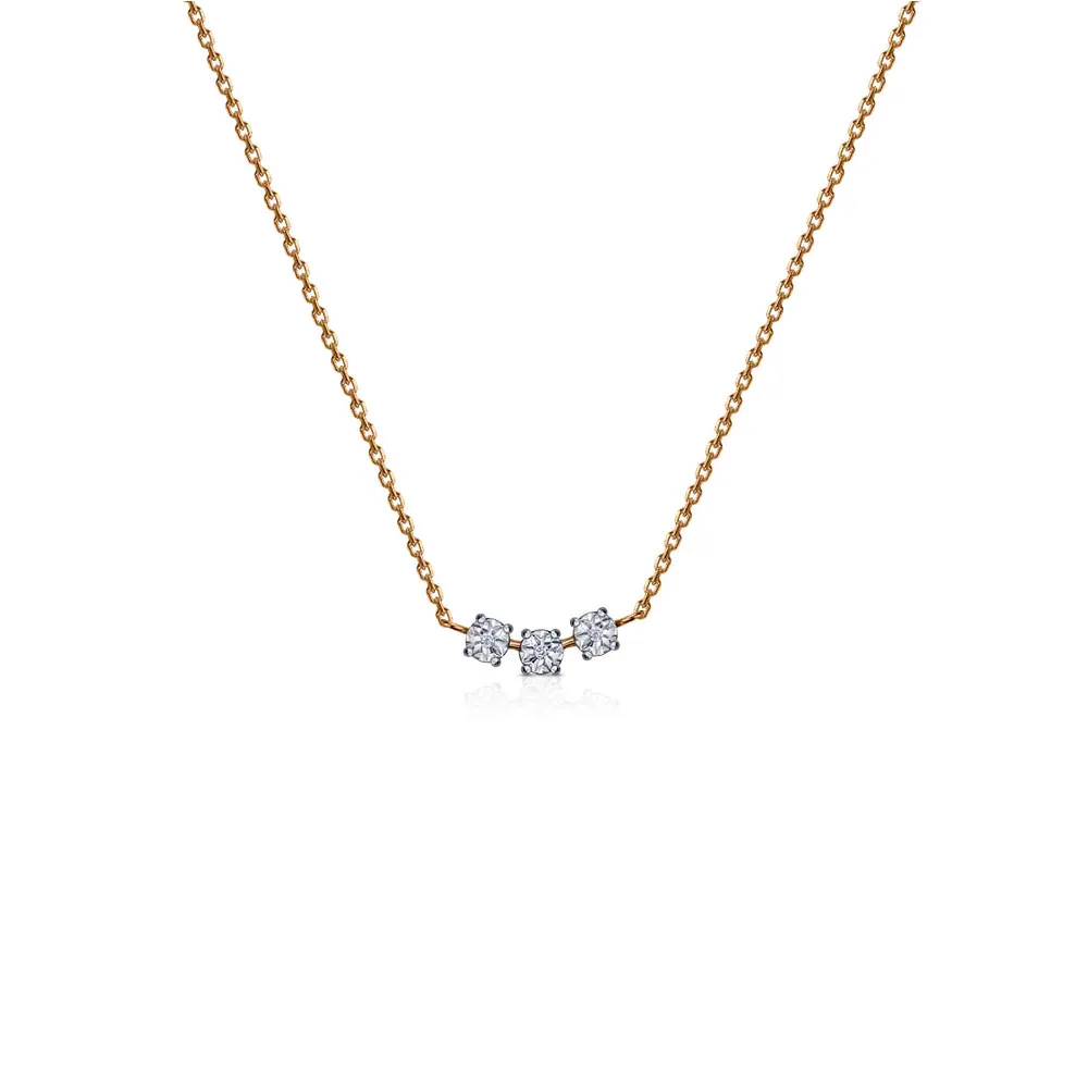 Colier din aur roșu cu Cubic Zirconia Incolor