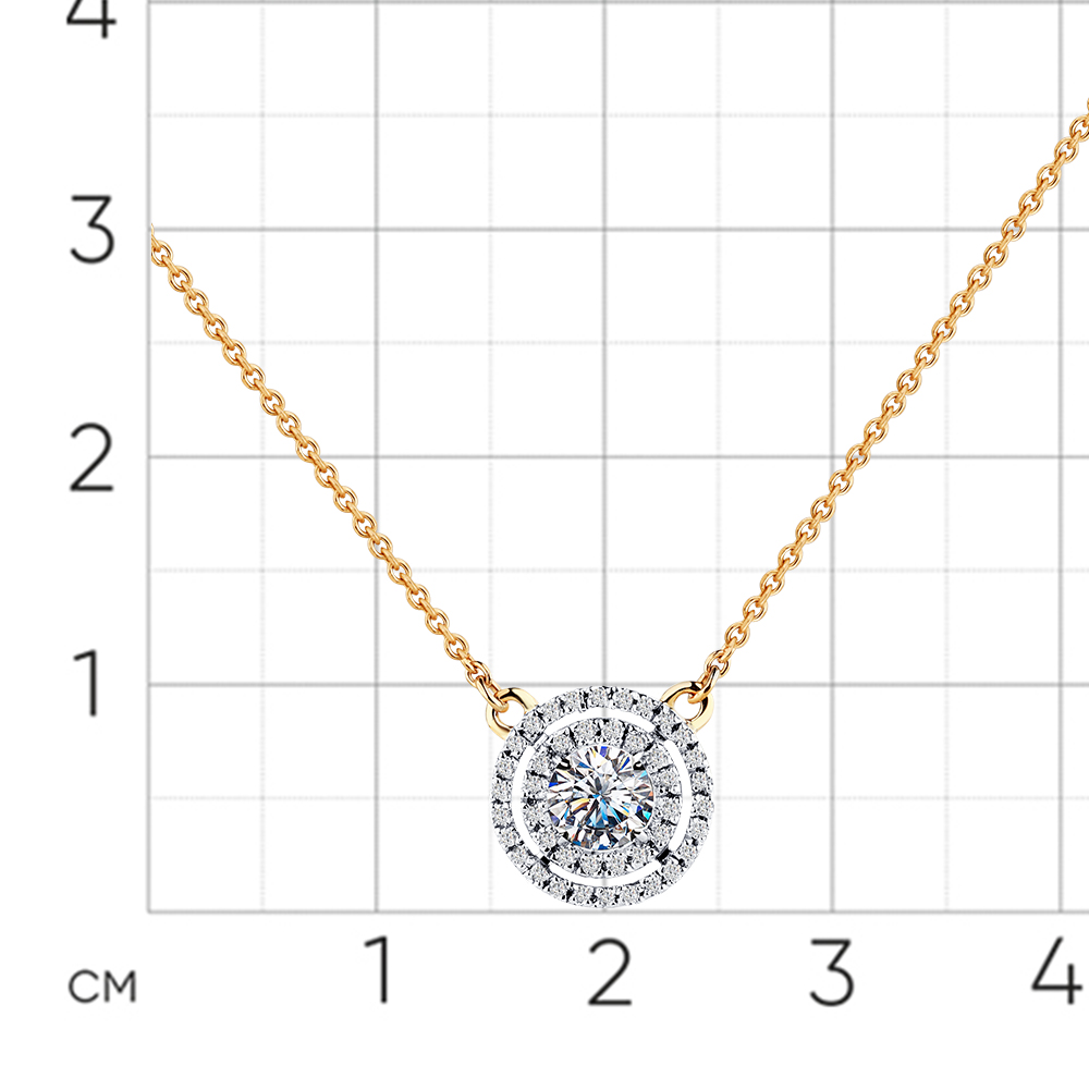 Colier din aur roșu cu pietre Diamant