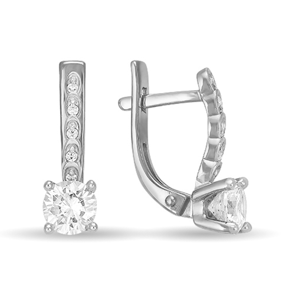 Cercei din argint  cu pietre Cubic Zirconia Incolor