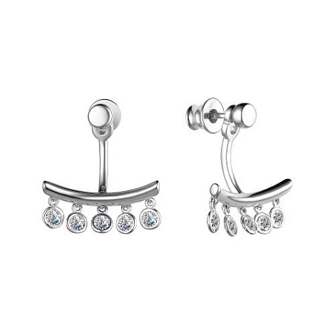 Cercei Pusete din argint  cu pietre Cubic Zirconia Incolor