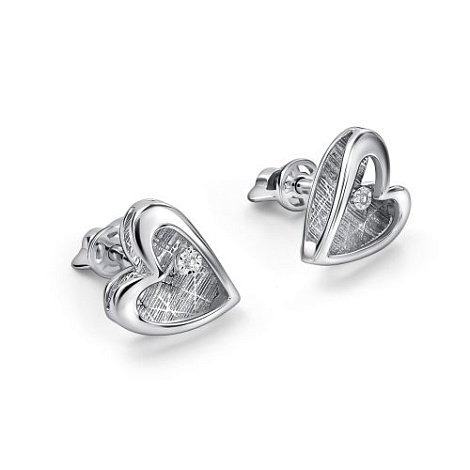 Серьги Пусеты из серебра с камнями Бриллиант