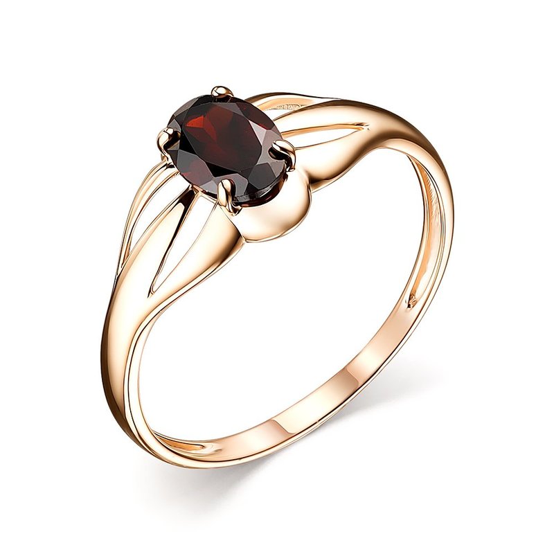 Inel din aur roșu cu pietre Cubic Zirconia Incolor, Granat