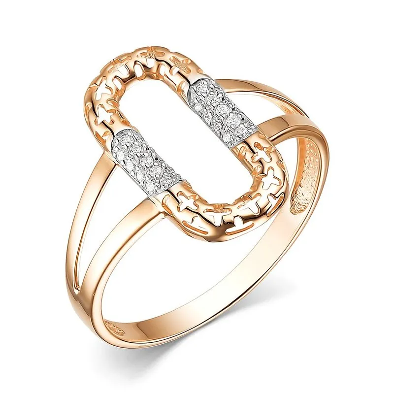 Inel din aur roșu cu Cubic Zirconia Incolor