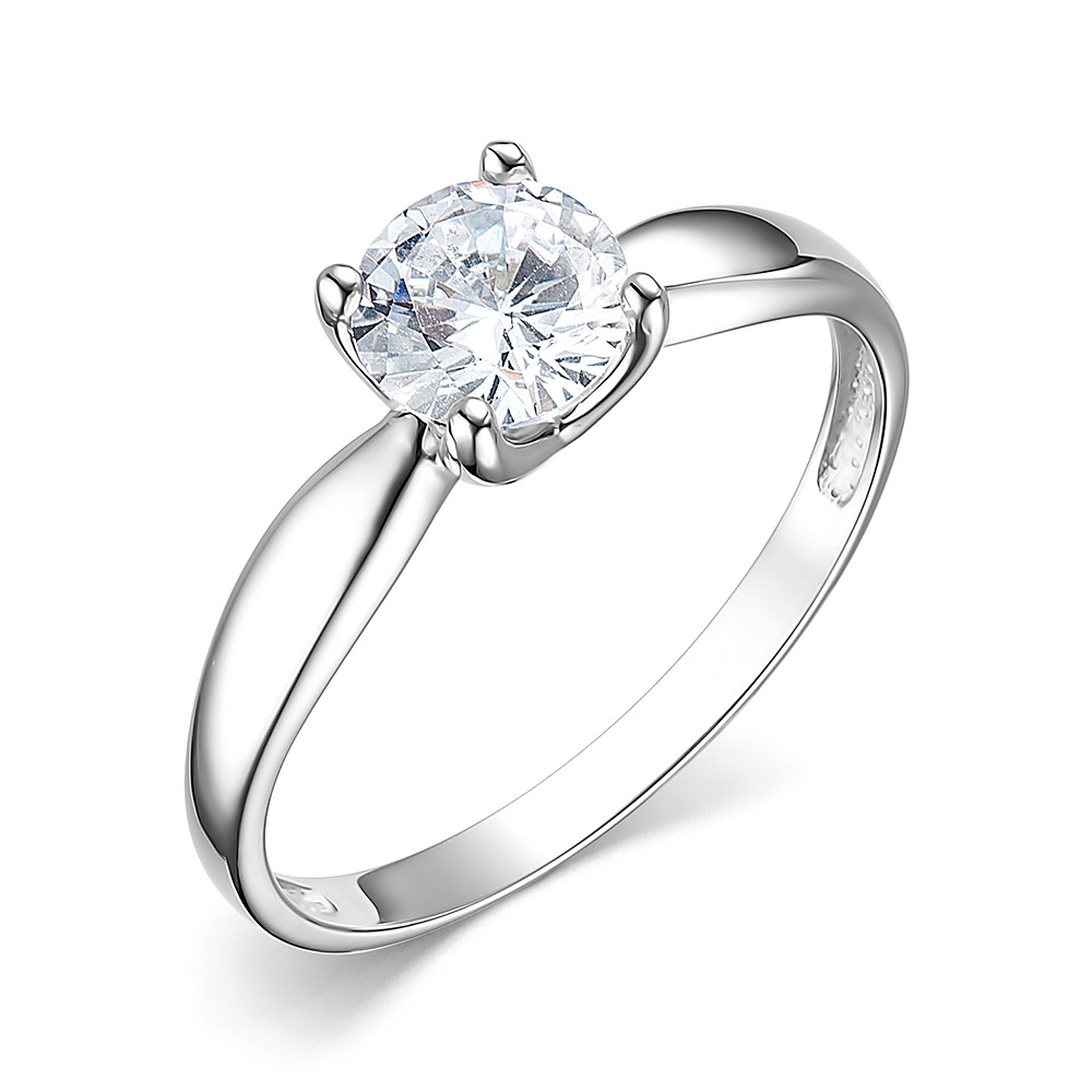 Кольцо из белого золота с камнями Фианит