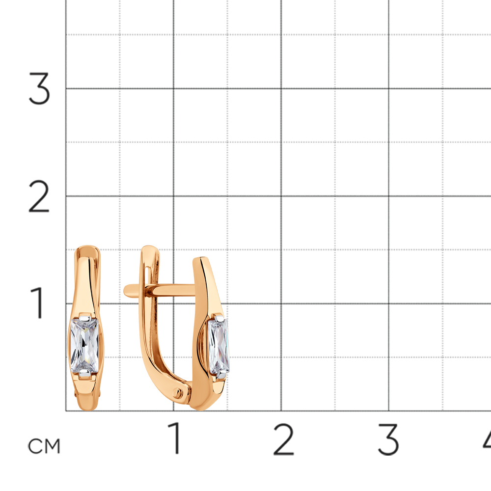 Cercei din aur roșu cu Cubic Zirconia Incolor