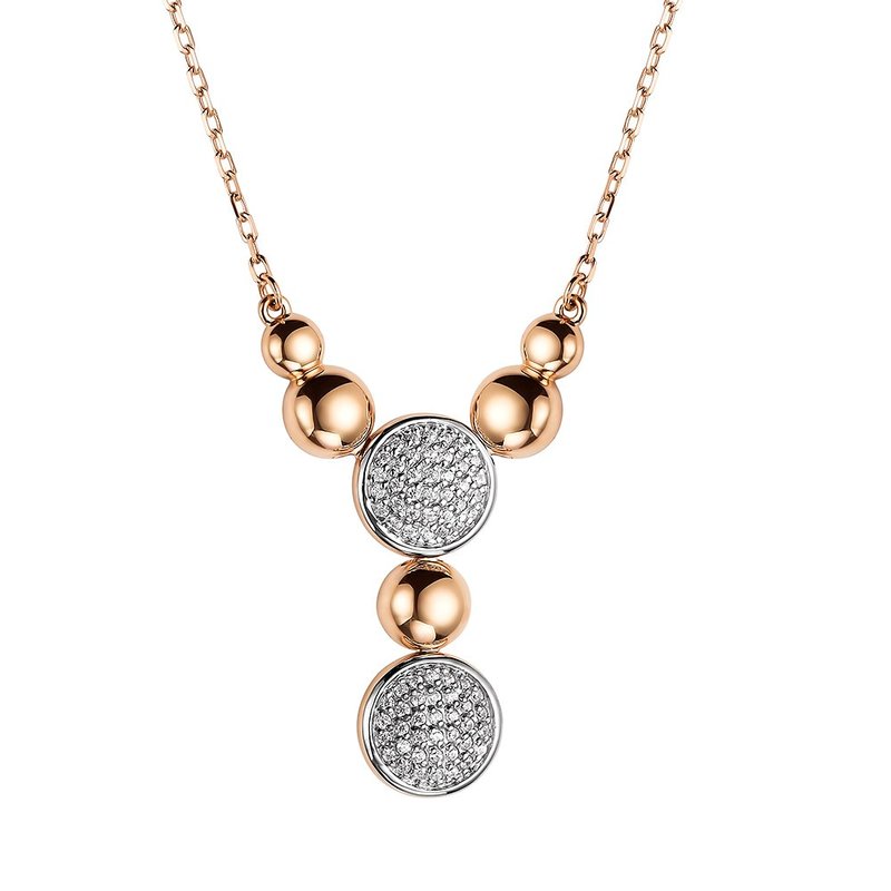 Colier din aur roșu cu pietre Cubic Zirconia Incolor