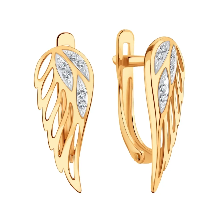 Cercei din aur roșu cu Cubic Zirconia Incolor