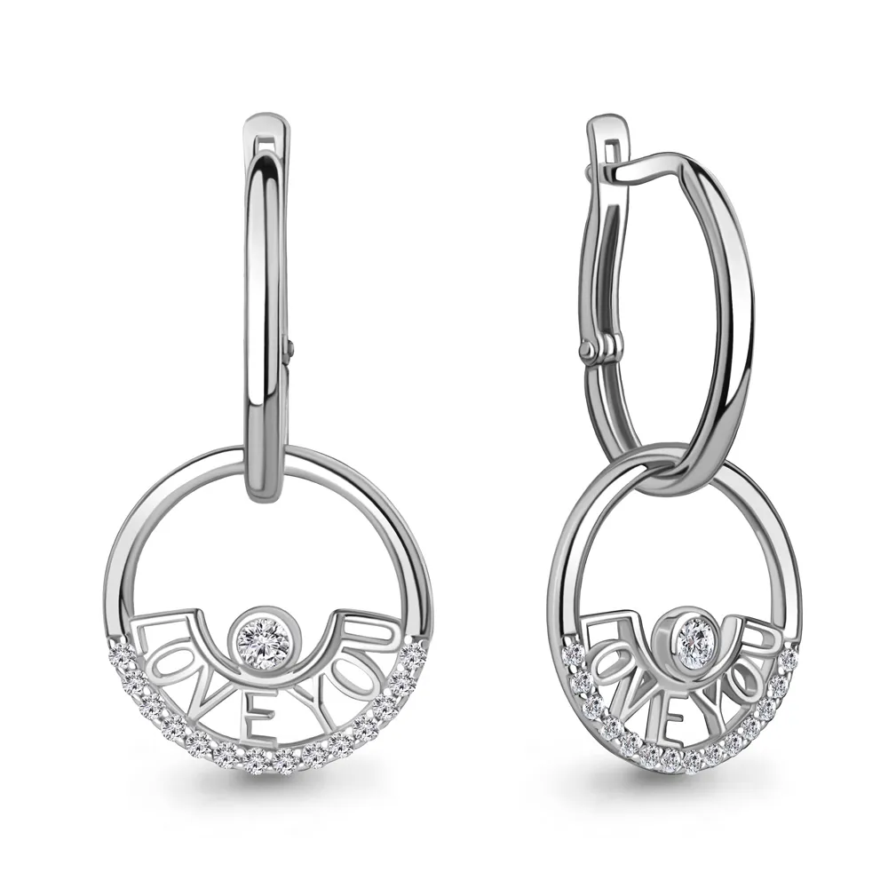 Cercei Suspendați din argint cu Cubic Zirconia Incolor