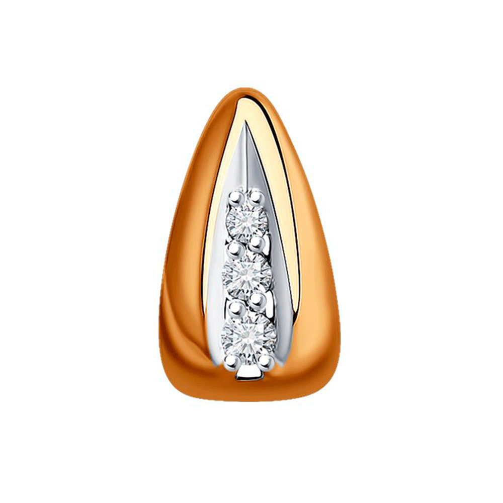 Pandantiv din aur roșu cu pietre Diamant