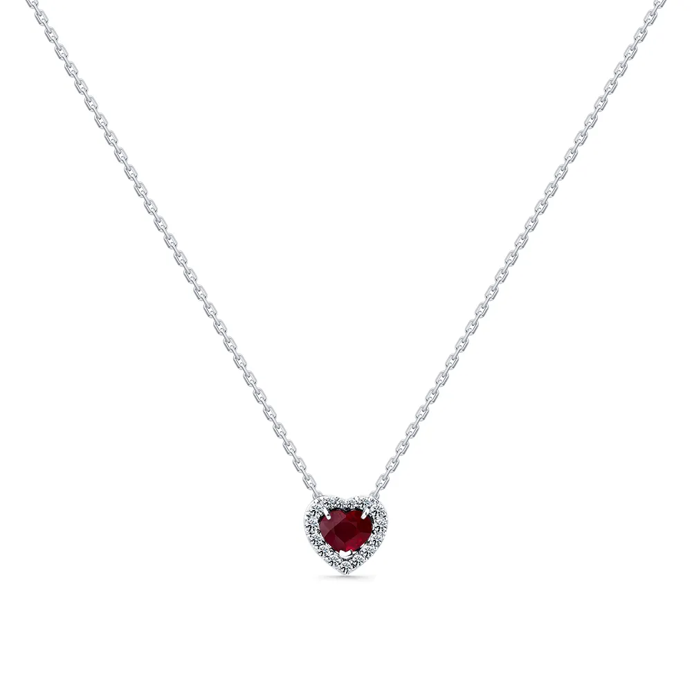 Colier din aur alb cu Diamant, Rubin