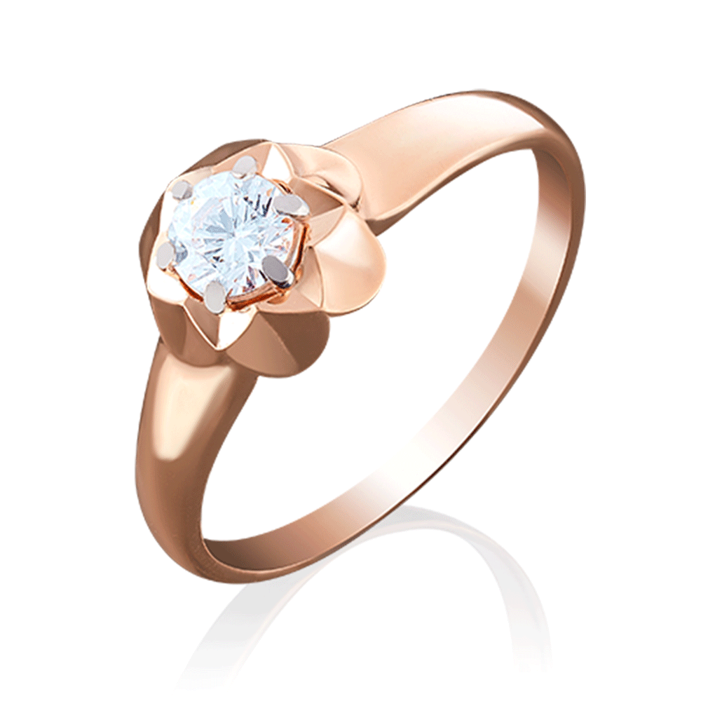 Inel din aur roșu cu pietre Diamant