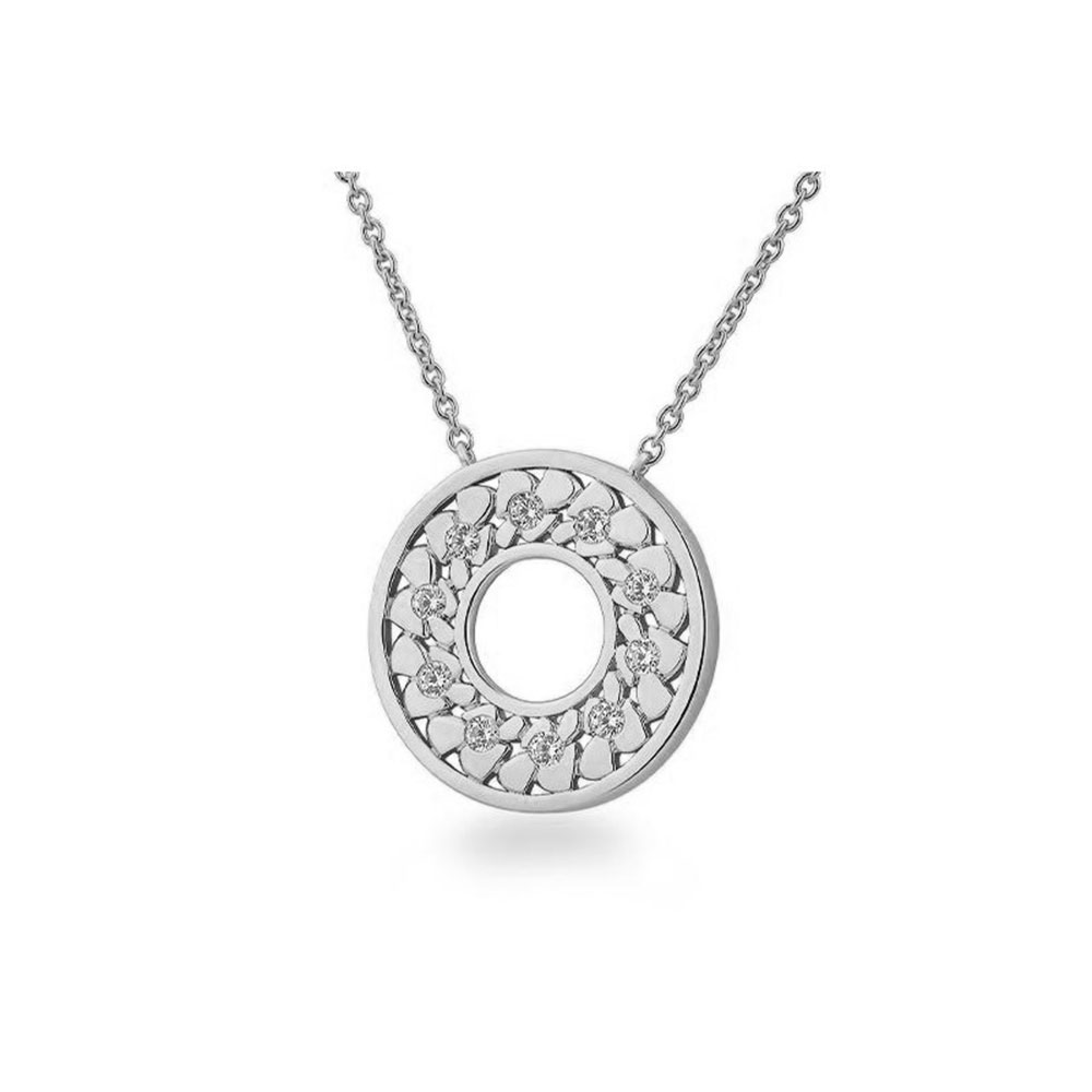 Colier din aur alb cu pietre Diamant
