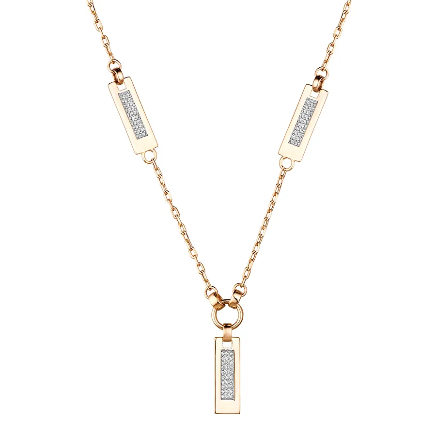 Colier din aur roșu cu Cubic Zirconia Incolor