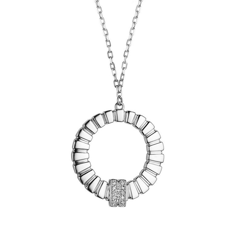 Colier din aur alb cu pietre Cubic Zirconia Incolor