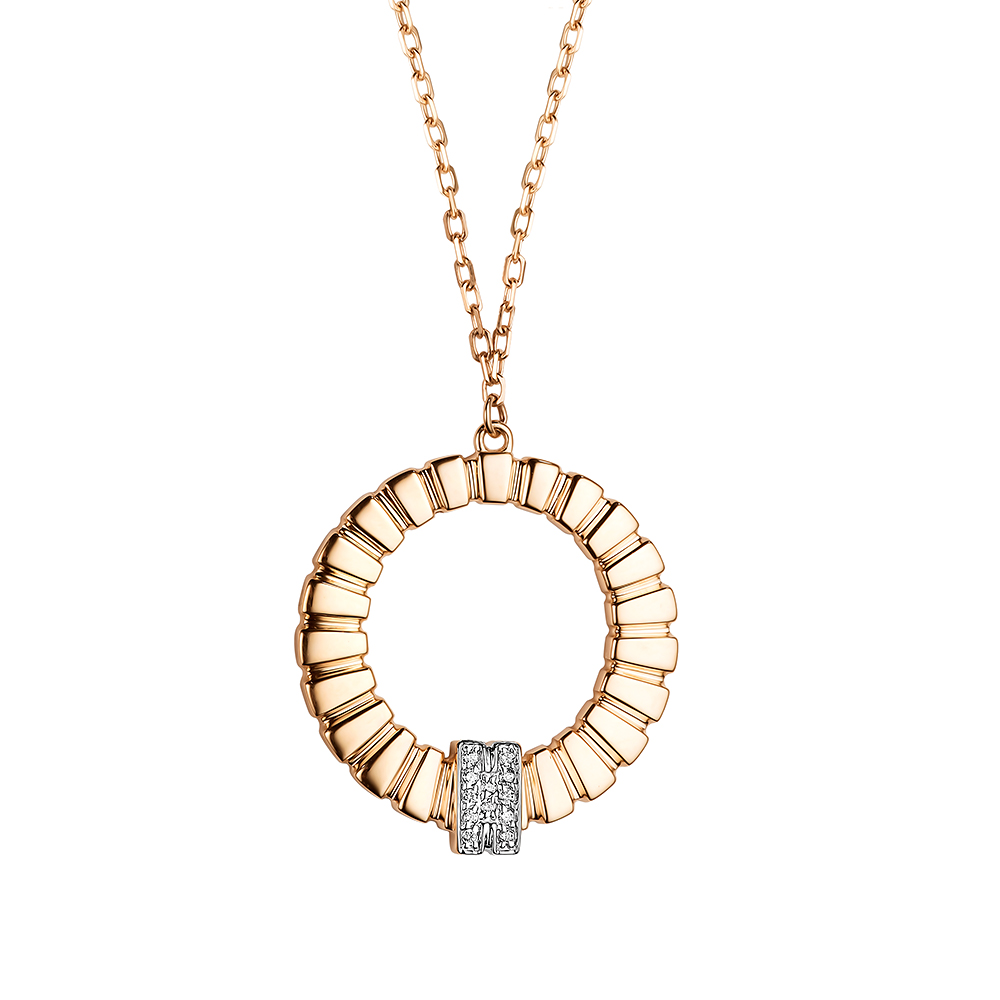 Colier din aur roșu cu pietre Cubic Zirconia Incolor