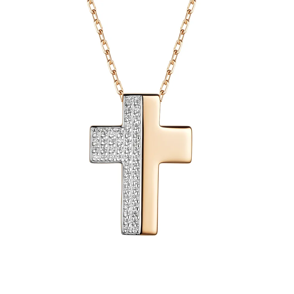 Colier din aur roșu cu Cubic Zirconia Incolor