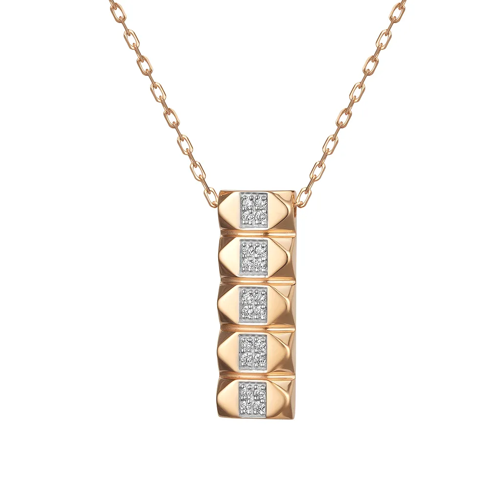 Colier din aur roșu cu Cubic Zirconia Incolor