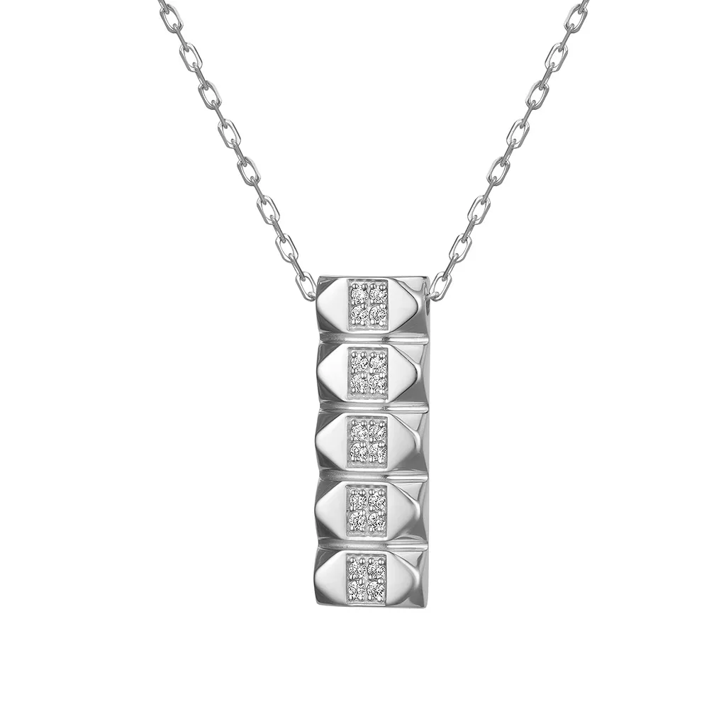 Colier din aur alb cu Cubic Zirconia Incolor