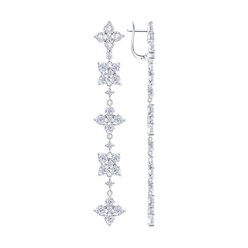Cercei Suspendați din argint  cu pietre Cubic Zirconia Incolor