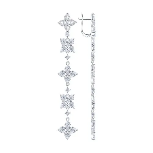 Cercei Suspendați din argint cu Cubic Zirconia Incolor