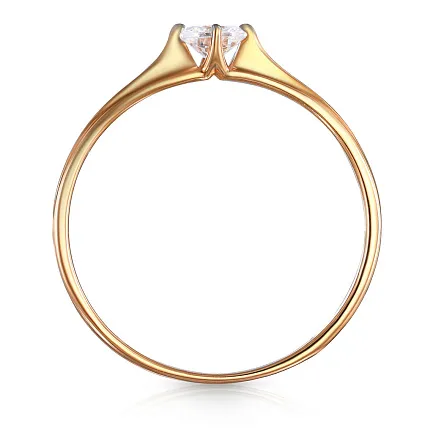 Inel din aur roșu cu Cubic Zirconia Incolor