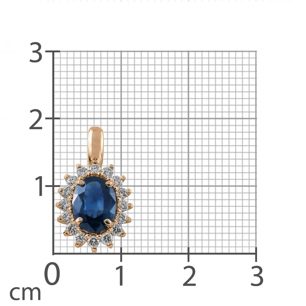 Colier din aur roșu cu Diamant, Safir