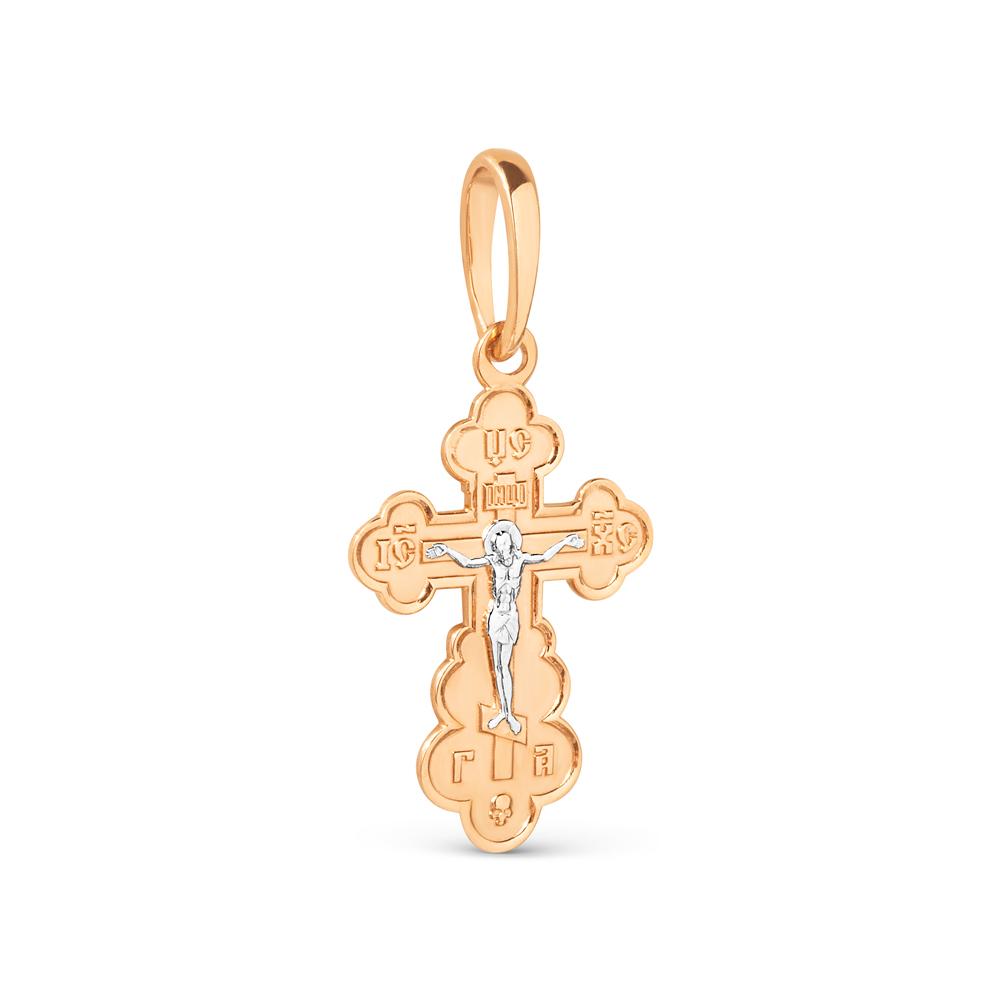 Cruce din aur roșu fără pietre