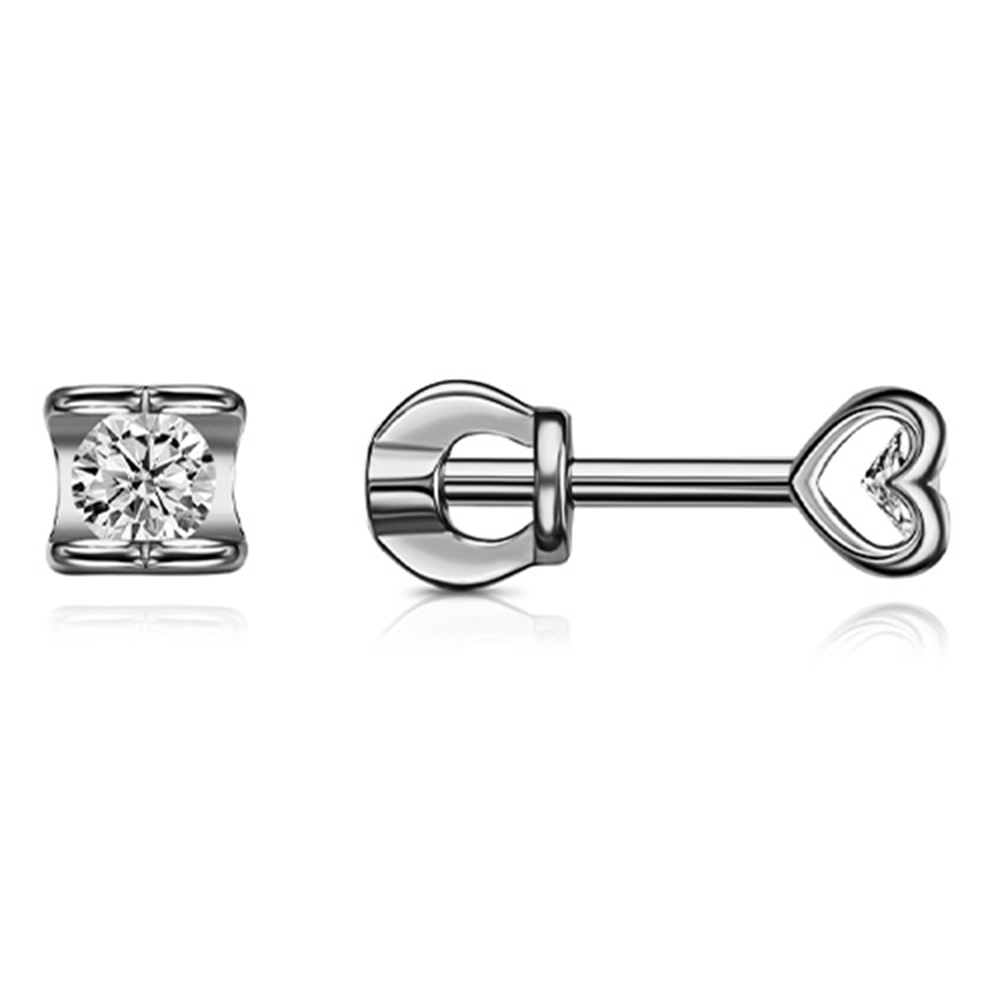 Cercei Pusete din argint  cu pietre Cubic Zirconia Incolor