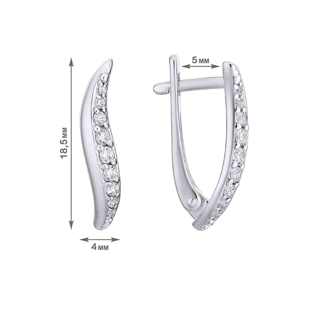 Cercei din aur alb cu Cubic Zirconia Incolor