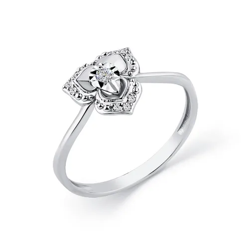 Inel din aur alb cu Cubic Zirconia Incolor