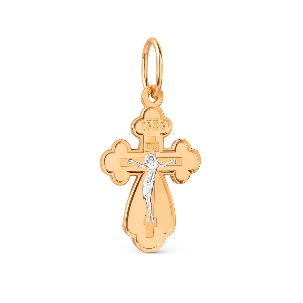 Cruce din aur roșu fără pietre