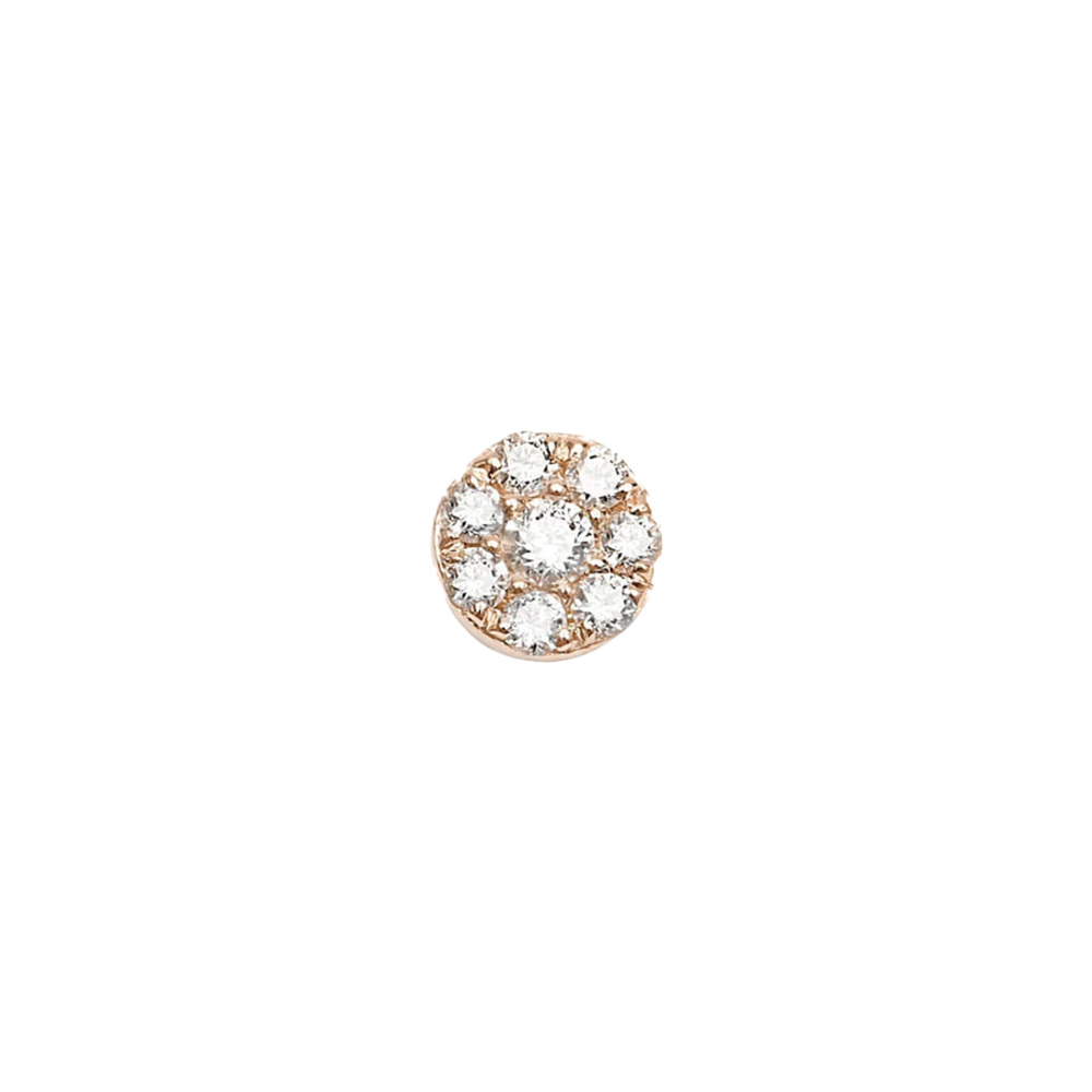 Cercel din aur roz cu pietre Diamant