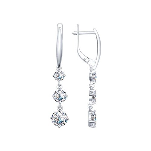 Cercei Suspendați din argint  cu pietre Cubic Zirconia Incolor