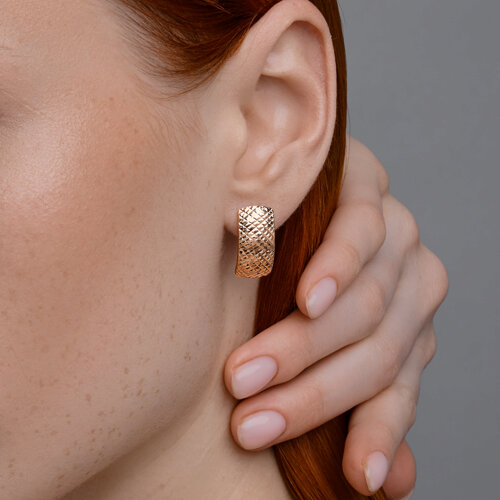 Серьги из красного золота без камней