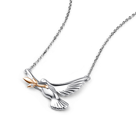 Колье из серебра с камнями Бриллиант