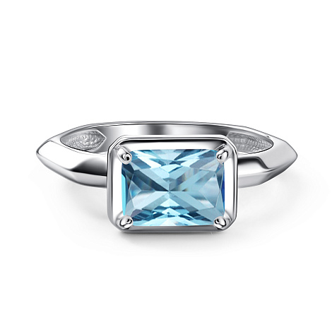 Inel din argint  cu pietre Topaz albastru