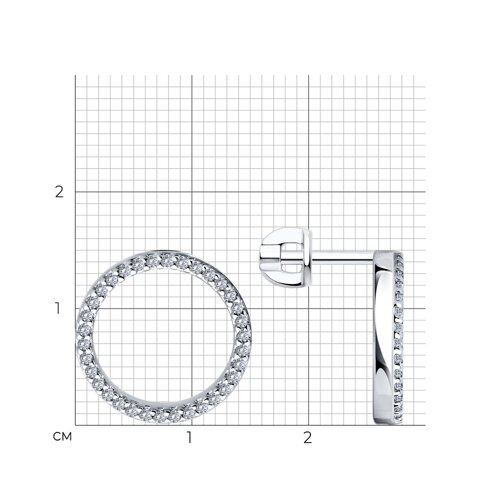 Cercei Pusete din argint  cu pietre Cubic Zirconia Incolor
