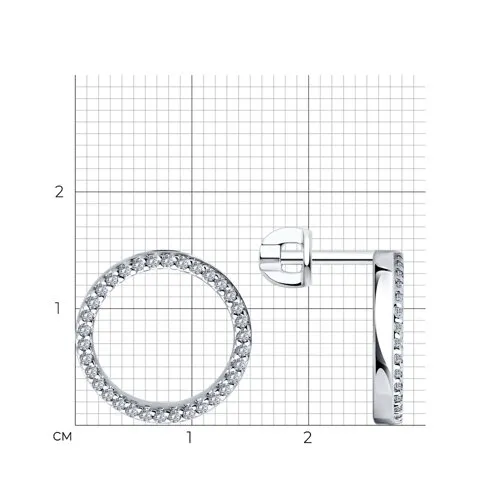 Cercei Pusete din argint cu Cubic Zirconia Incolor