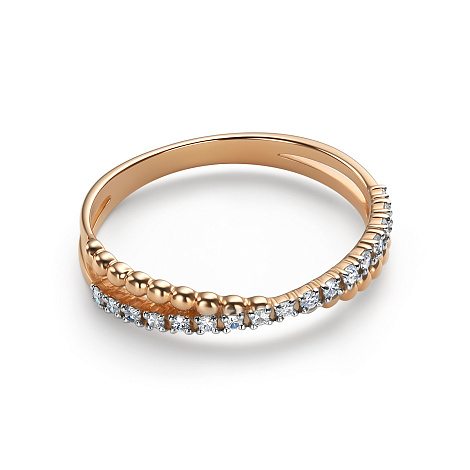 Inel din aur roșu cu pietre Diamant