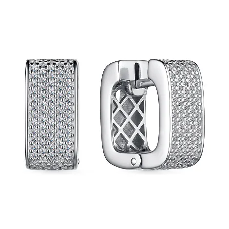 Cercei Creole din argint cu Cubic Zirconia Incolor
