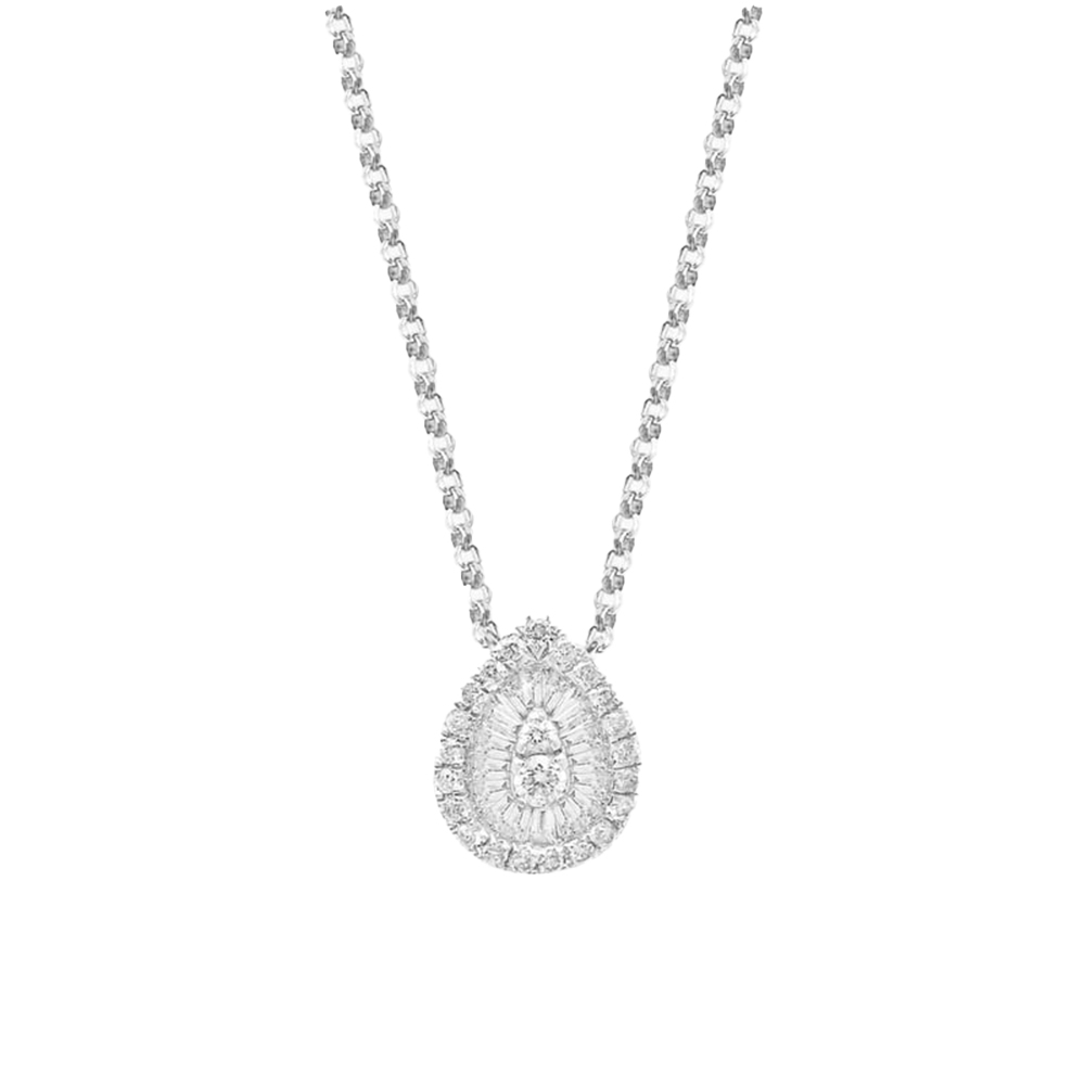 Colier din aur alb cu pietre Diamant