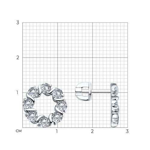 Cercei Pusete din argint  cu pietre Cubic Zirconia Incolor