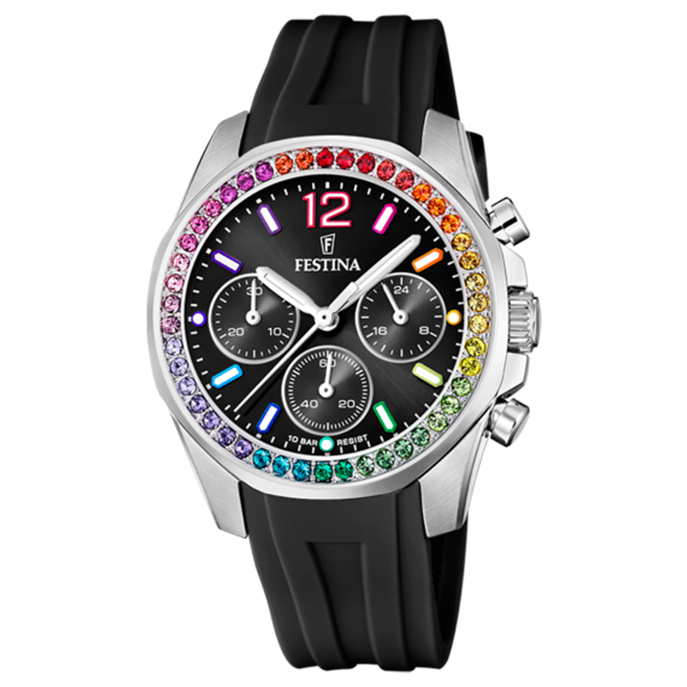 Ceas FESTINA  cu pietre Swarovski multicolore