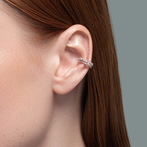 Cercel din argint  cu pietre Cubic Zirconia Incolor