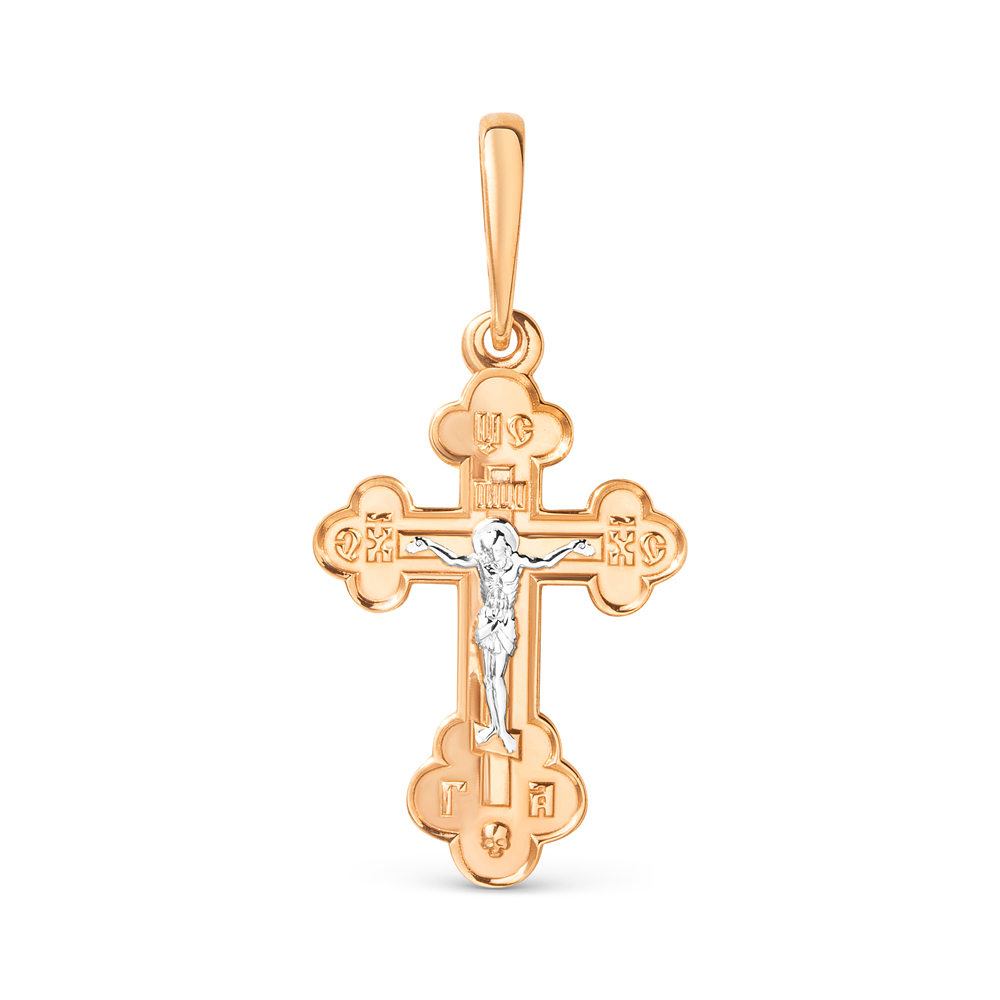 Cruce din aur roșu fără pietre