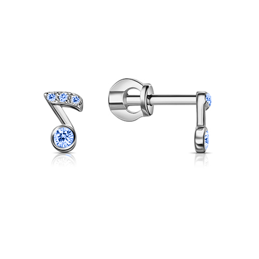 Cercei Pusete din argint  cu pietre Cubic Zirconia Albastru