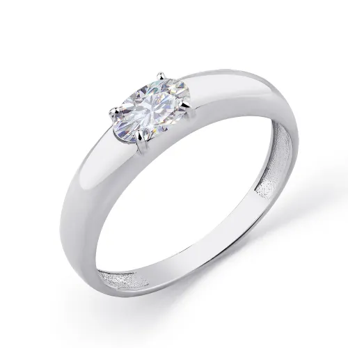 Inel din aur alb cu Cubic Zirconia Incolor