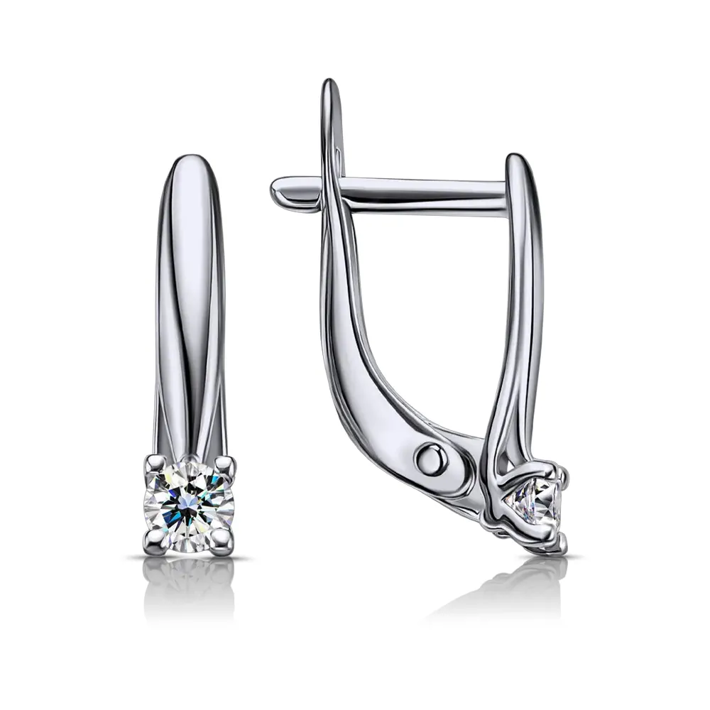 Cercei din aur alb cu Cubic Zirconia Incolor