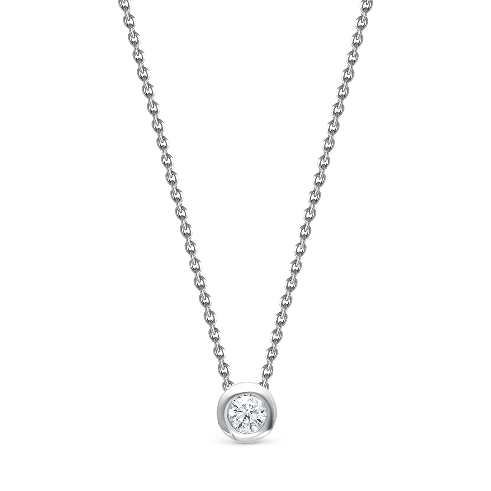 Colier din aur alb cu pietre Diamant