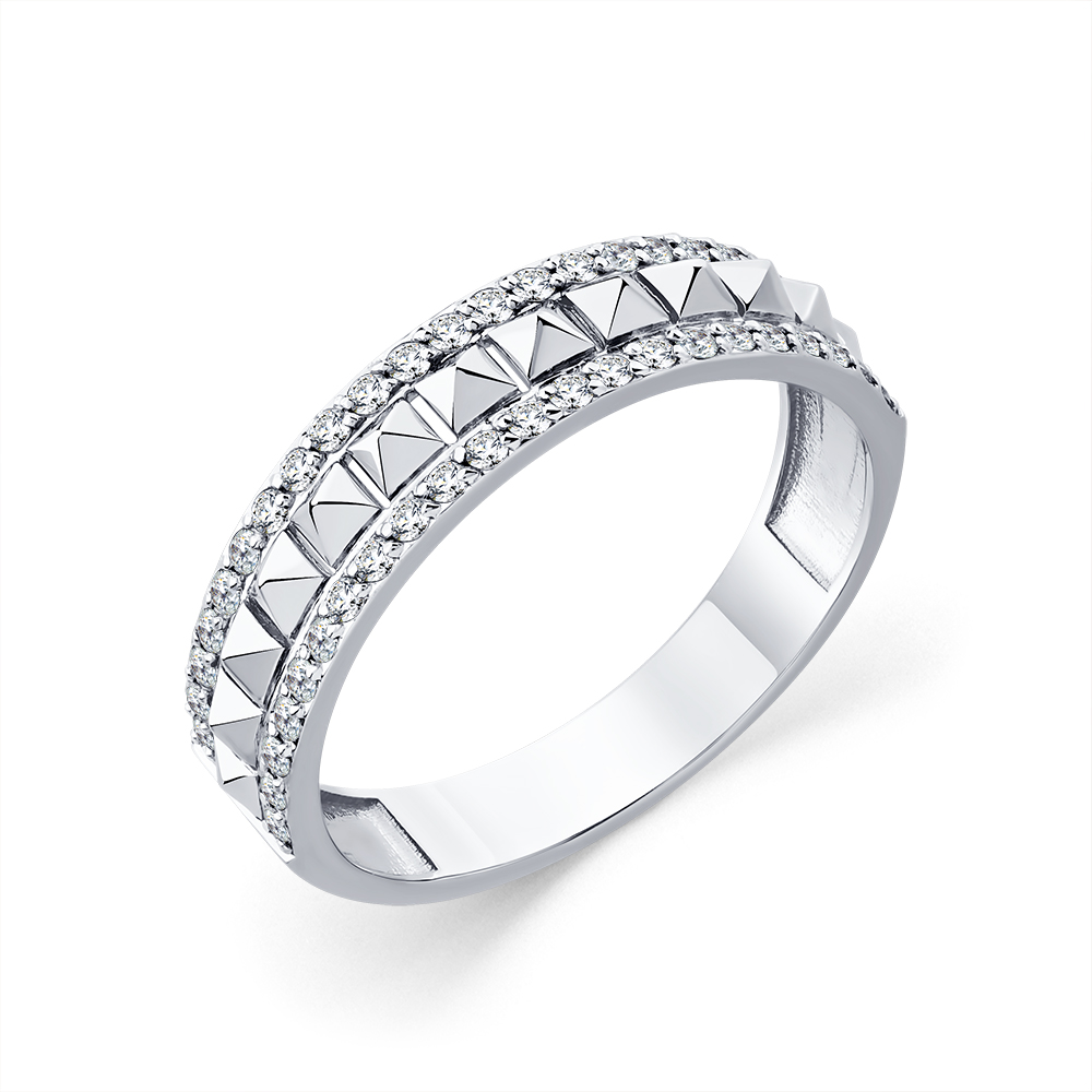 Inel din aur alb cu pietre Diamant
